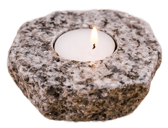 Ember - Natural Edge Granite Tea Light Holder