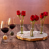 Touchstone Wine Glasses with Triple Bud Vase