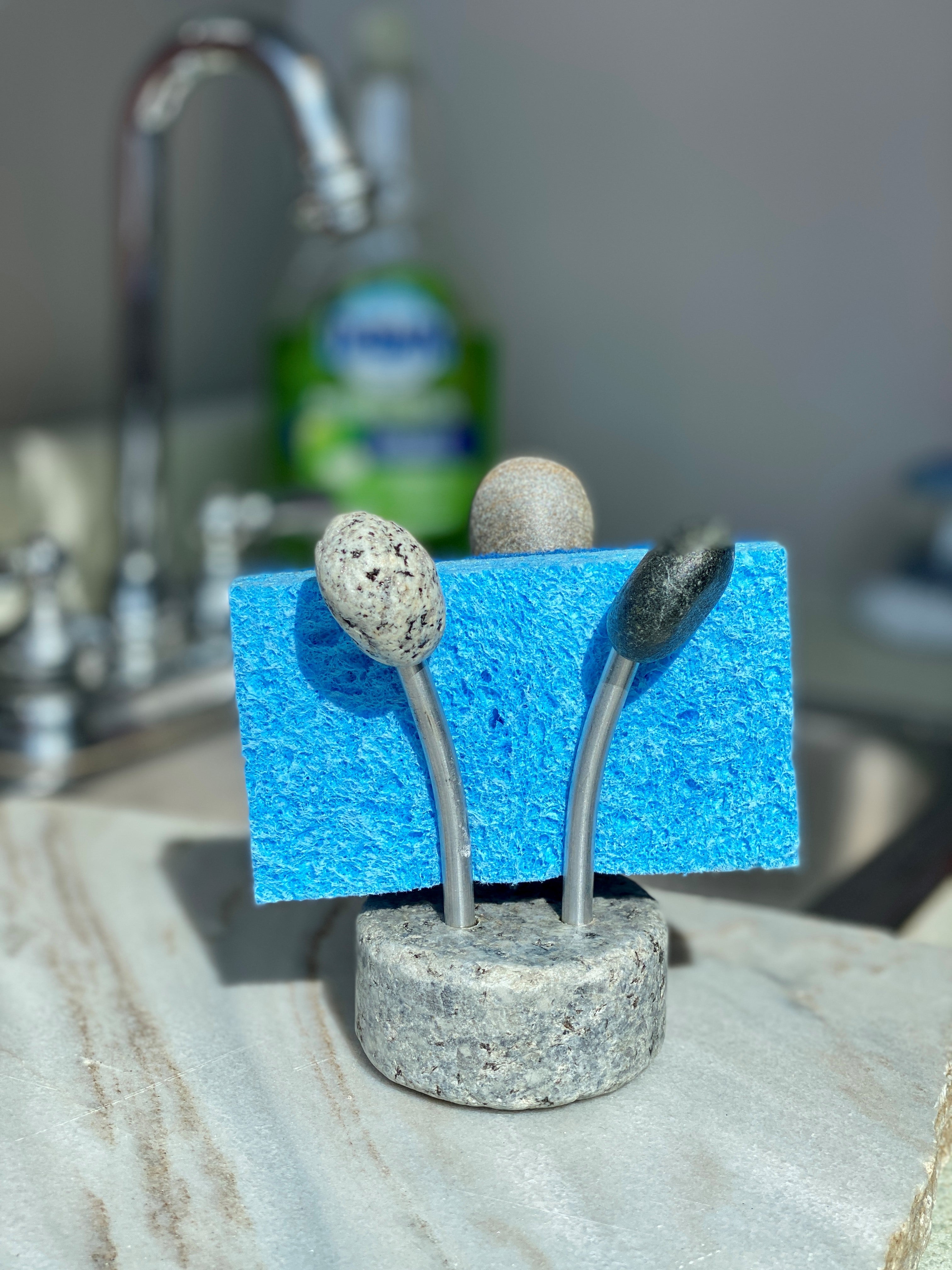 Sea Stone Splash Sponge & Brush Holder