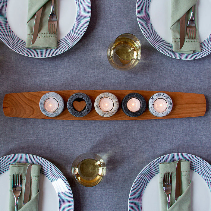 Harmony Cherry & Granite Tea Light Centerpiece