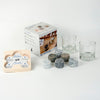 On The Rocks Granite Whiskey Chilling Stones with Hardwood Tray and Tumblers