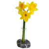 Single Bud Vase Granite and Glass Vase with Daffodils 