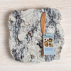 Chiseled Edge Granite Cheese Board with Hang Tag and Knife