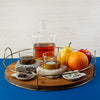 Cool Coasters Granite Chilling Set with Granite Whiskey Stone on a Tray with Chocolate, Cheese, Fruit
