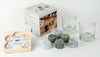 6 On the Rocks Solid Granite Chilling Stones, Hardwood Freezing & Serving Tray and 2, 8oz Glass Tumblers