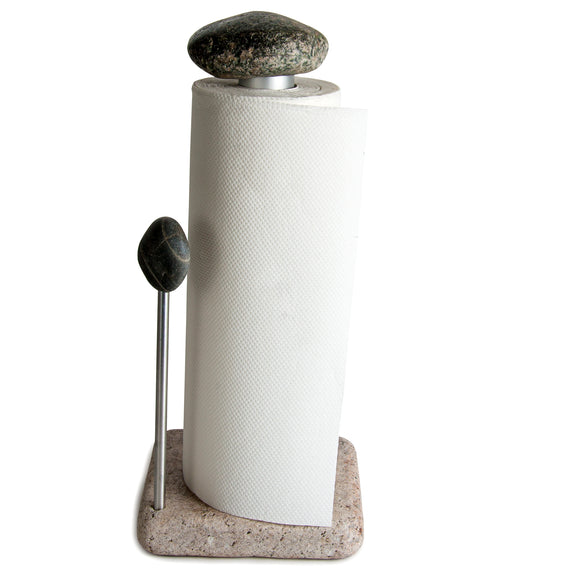 Helping Hand Granite Stone Aluminum Paper Towel Holder with Paper Towel