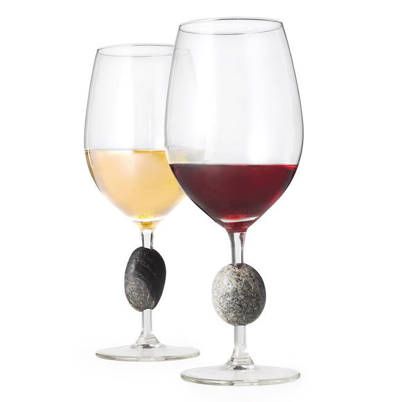 Touchstone Wine Glasses with Red and White Wine
